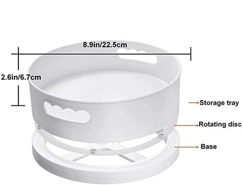 360° Rotating Multi-Purpose Organizer Tray – Spice Rack, Cosmetic Holder & More (Off-White / Cream)
